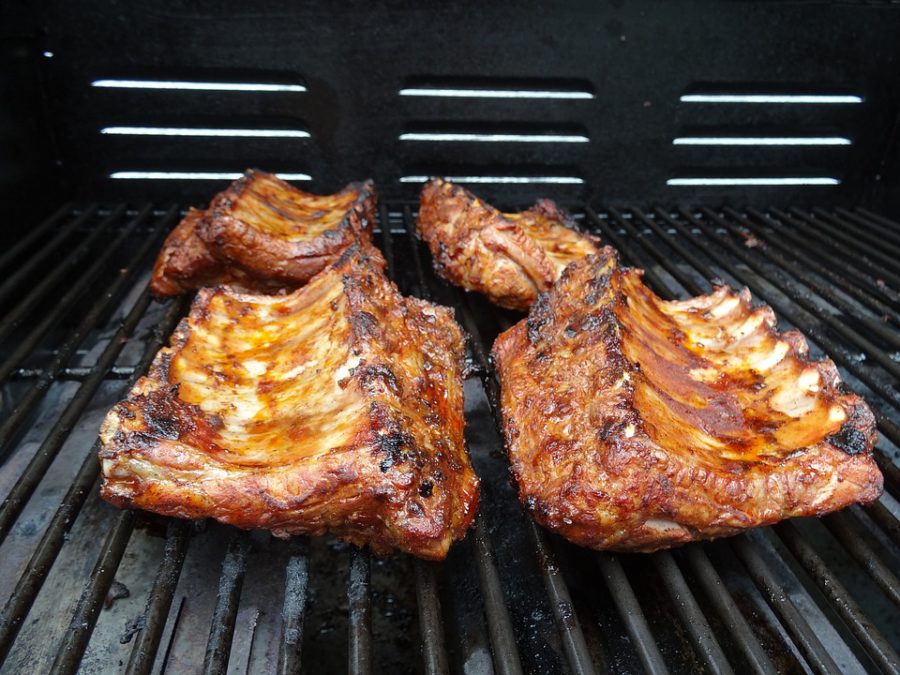 Ribs on a grill