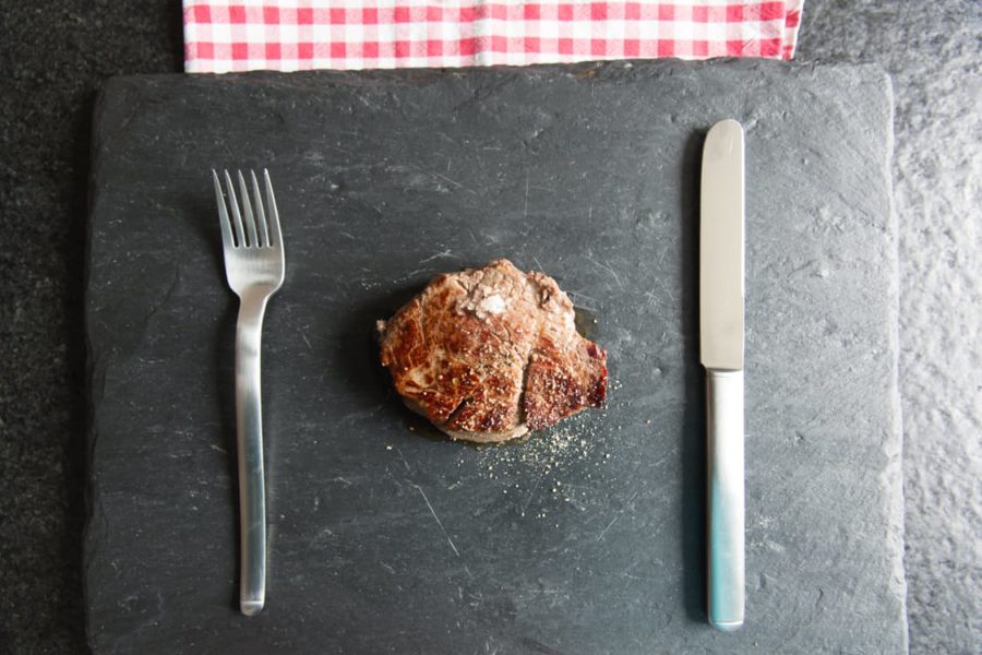 Steak ready to be reheated